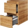 Pelipal Waschbeckenunterschrank Serie 4035 in Riviera Eiche, 30 cm breit, mit zwei offenen Schubladen.