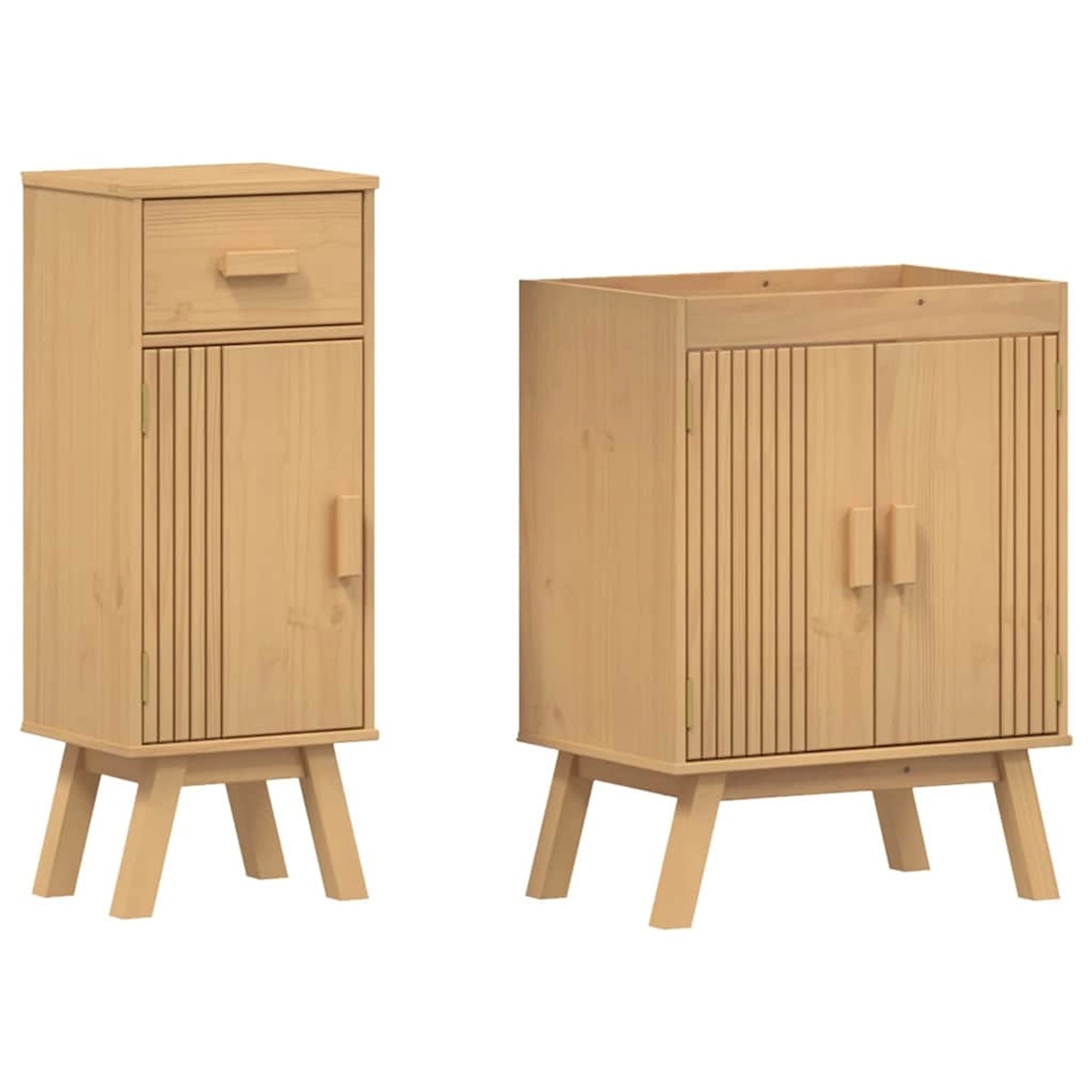 vidaXL Badezimmermöbelset mit Stauraum 2-Tlg Braun 114 x 43 x 73,5 cm 33341 günstig online kaufen