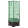 Hochbeet mit Gewächshaus-Aufsatz in Rattan-Optik, 40x40x139 cm, braun/grün. Ideal für Garten, Balkon oder Terrasse.