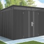 Modernes Gerätehaus Firstline aus Metall in Anthrazit mit Pultdach und Doppeltür, 7,5 m².