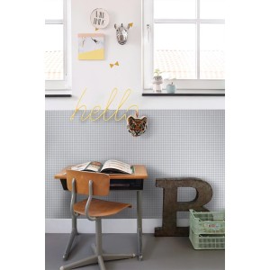 ESTAhome Tapete Karomuster Blau 50 x 900 cm