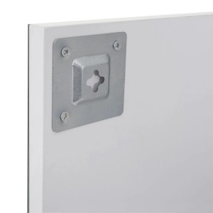 Detailansicht der Wandhalterung für MCW Wandspiegel mit Ablage, Weiß.