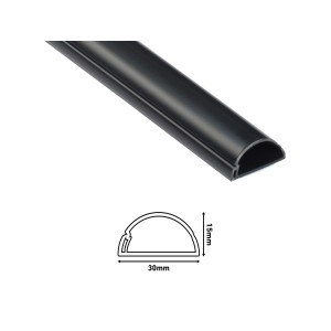 Schwarzer D-Line Kabelkanal, 30x15 mm, 2 m Länge. Elektroinstallationsmaterial für Innenräume.