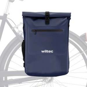 Wiltec Gepäckträgertasche Blau 25L Fahrradtasche Rucksack Gepäcktasche