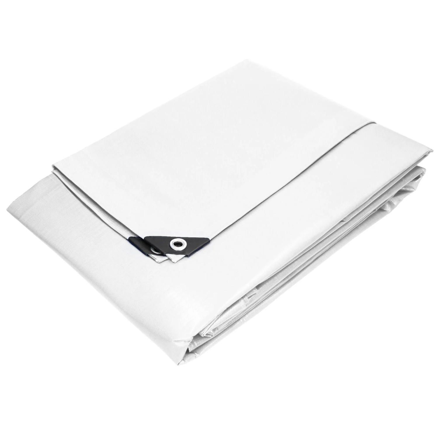ECD Germany Abdeckplane mit Alu-Ösen 6 x 12 m Weiß PE Wasserdicht