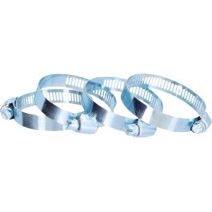 4er Set Schlauchschellen (40-60mm) aus verzinktem Metall für Schläuche und Manschetten.