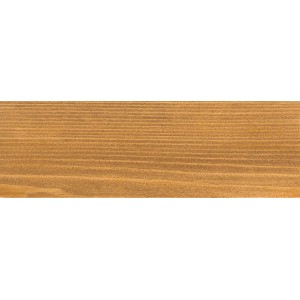 Holzbrett mit Osmo Einmal-Lasur HSPLUS Eiche, seidenmatt, für den Außenbereich.