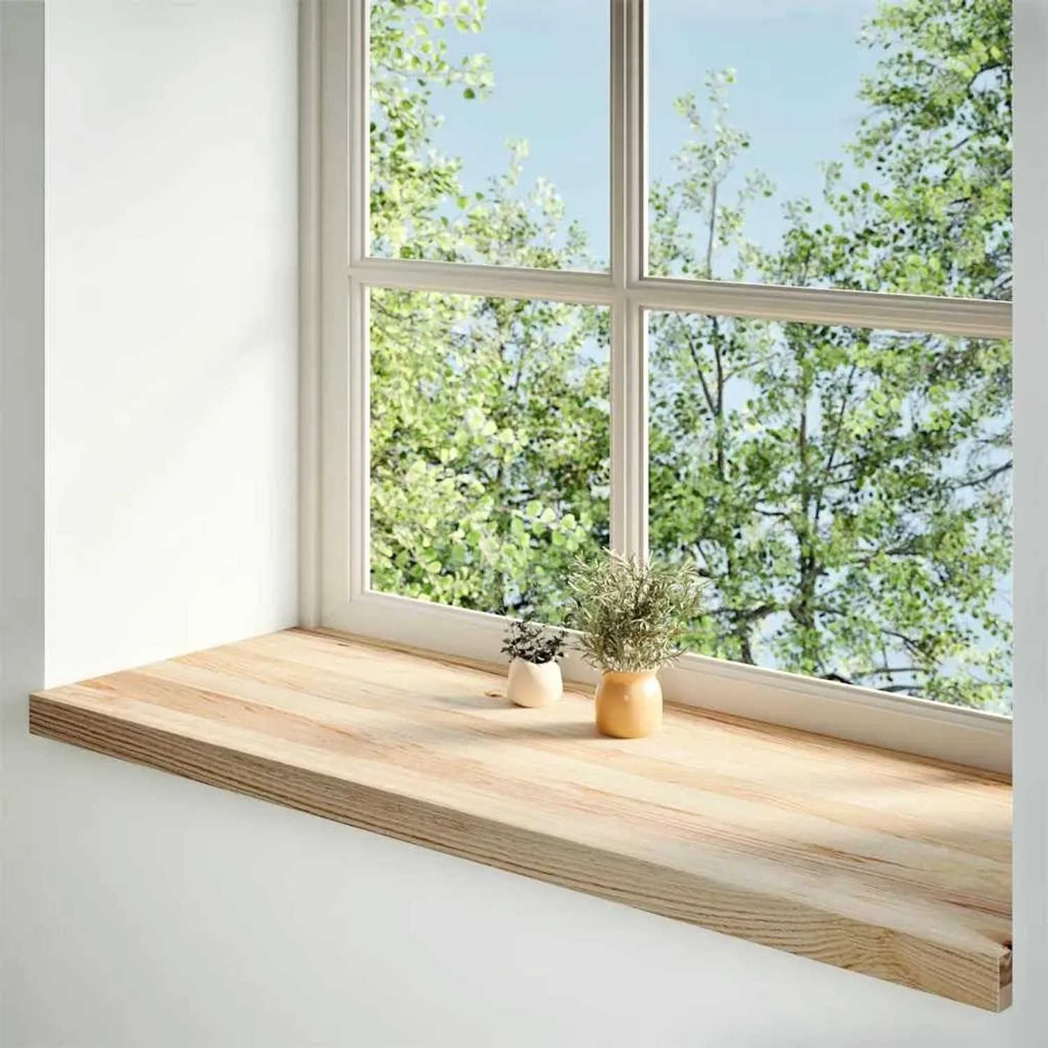 vidaXL Fensterbänke 2 Stk Unbehandelt 110x40x2 cm Massivholz Eiche 4009121_2