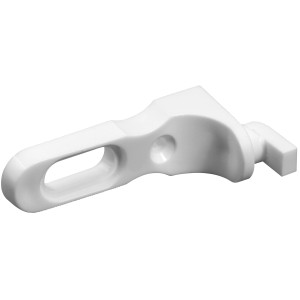 Weißer Hettich Verbinder für Schrank-Rückwände bis 5 mm Stärke. Möbelausstattung für einfache Montage.