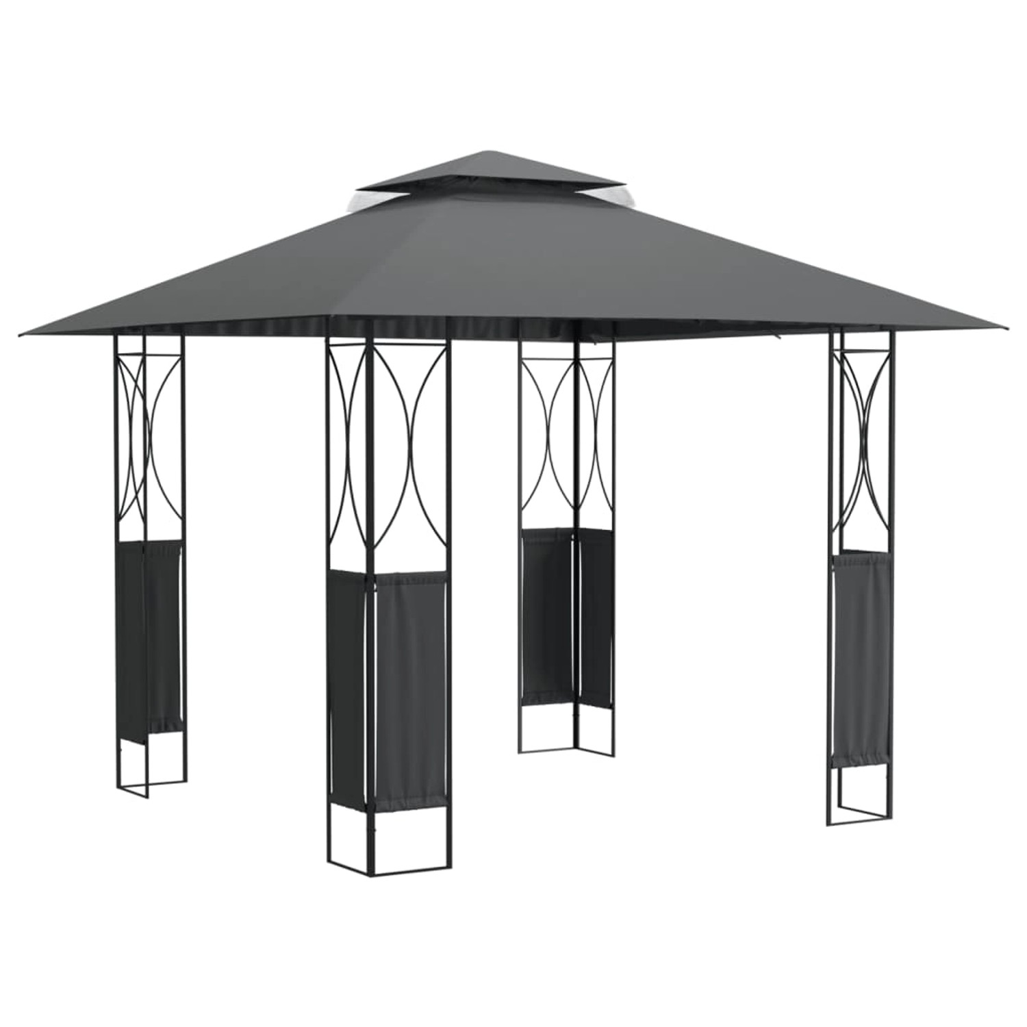 vidaXL Pavillon mit Dach Anthrazit 300x300x270 cm Stahl