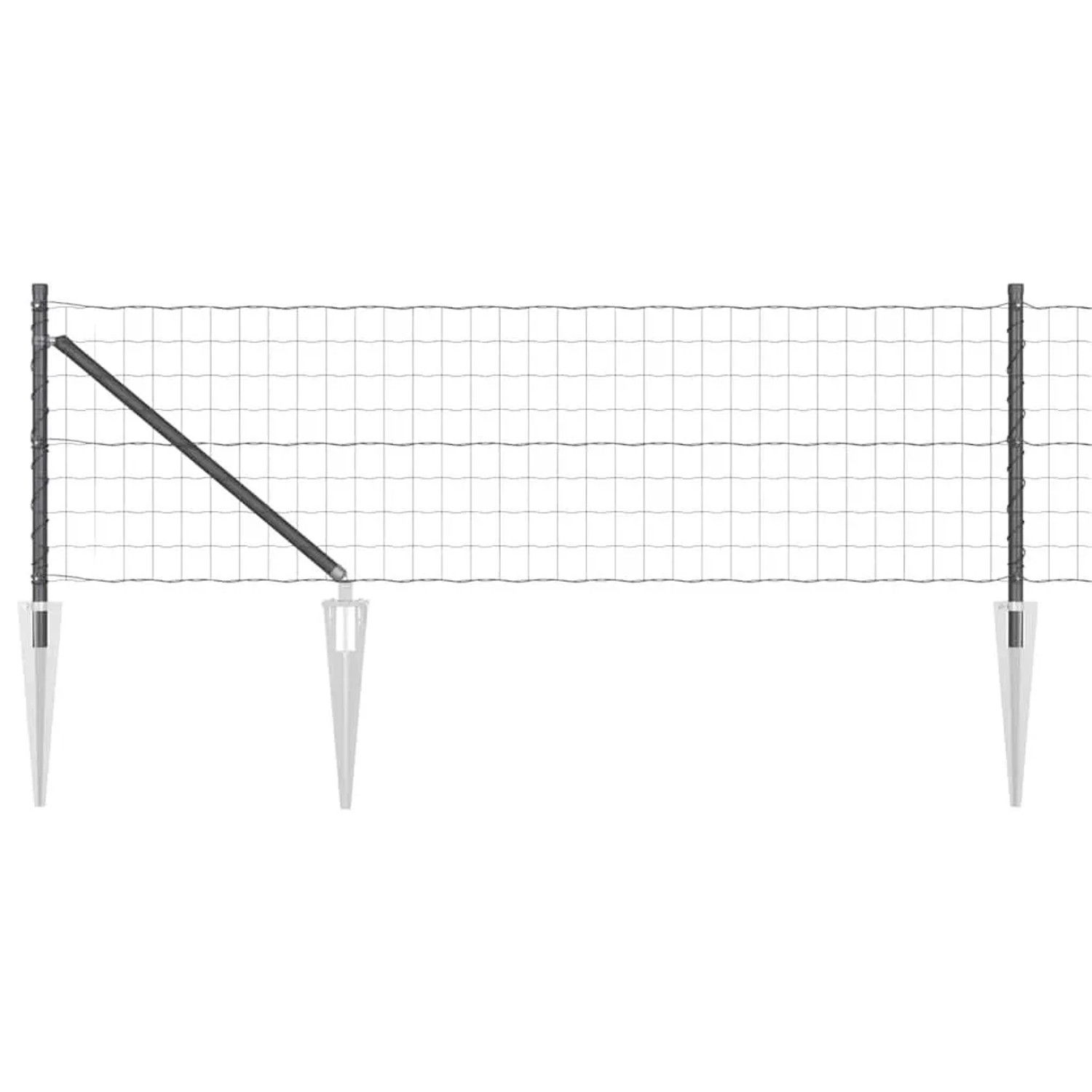 vidaXL Zaun mit Pfosten Grau 0,4 x 50 m Stahl und PVC 3350714 günstig online kaufen