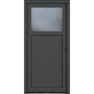 Roro Nebeneingangstür OKE 1154, Kunststoff, Weiß-Anthrazit, mit Ornamentglas