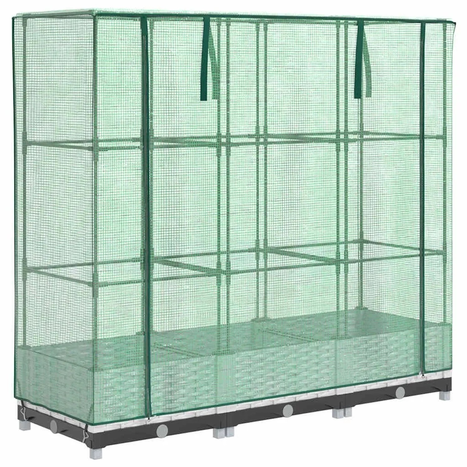 Furnicato Hochbeet Mit Gewächshaus-aufsatz Rattan-optik 120x40x123 Cm