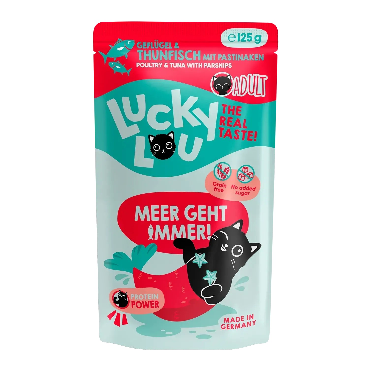Lucky Lou Katzen-Nassfutter Lifestage Adult Geflügel & Thunfish 125 g