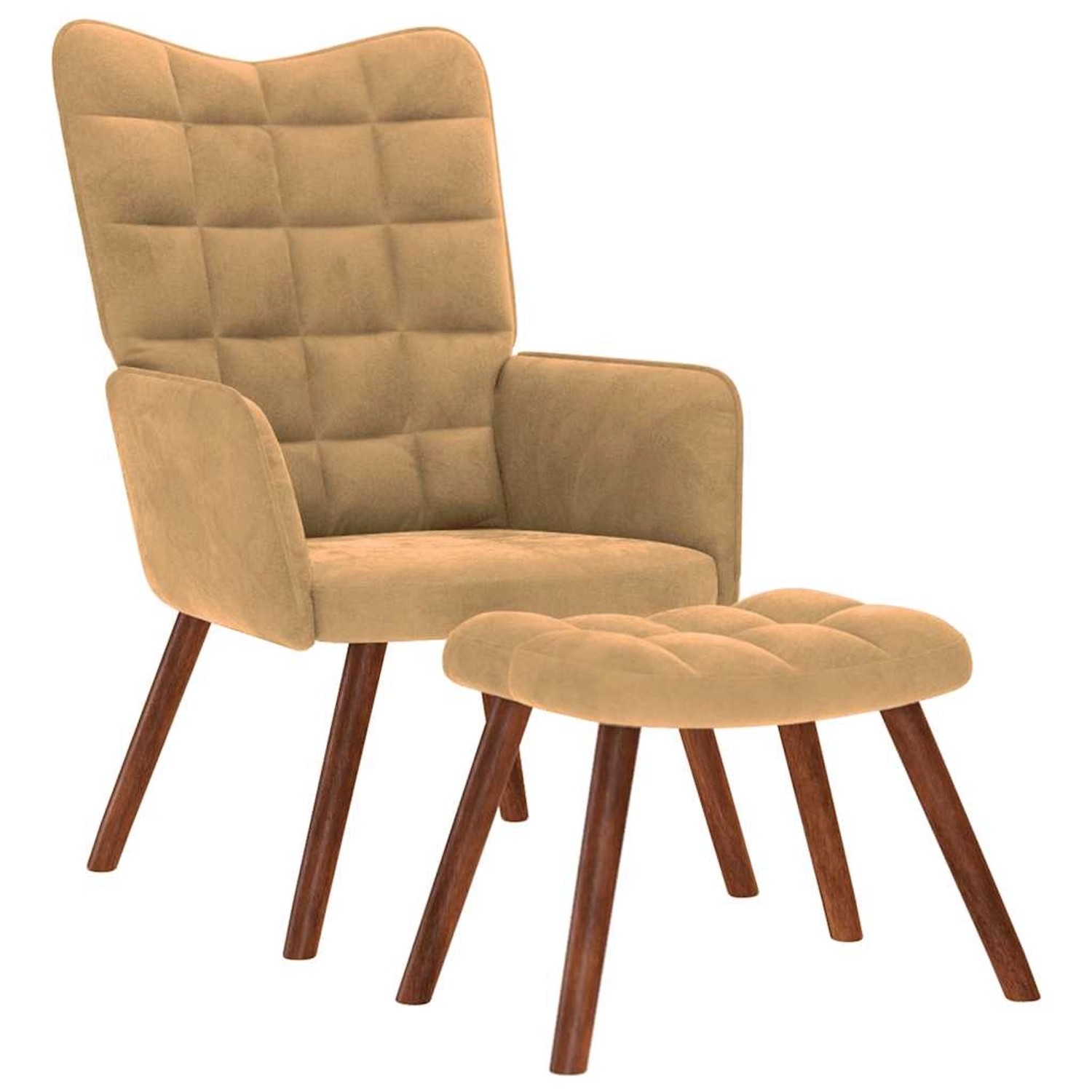 vidaXL Relaxsessel mit Hocker Braun Samt 4016829