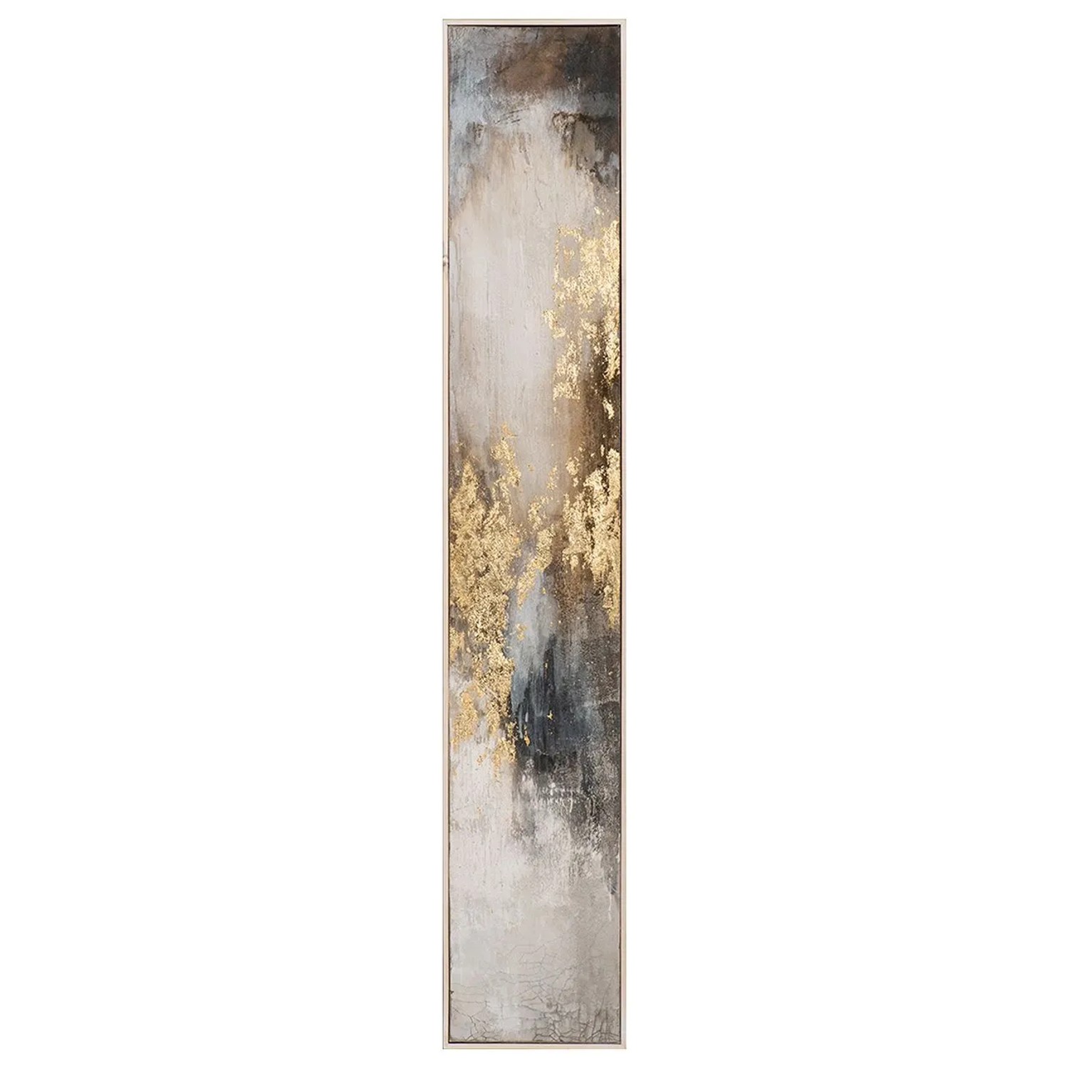 Art Universe Leinwandbild Schlanke Farbkomposition mit Goldenen Akzenten 27 x 152 cm