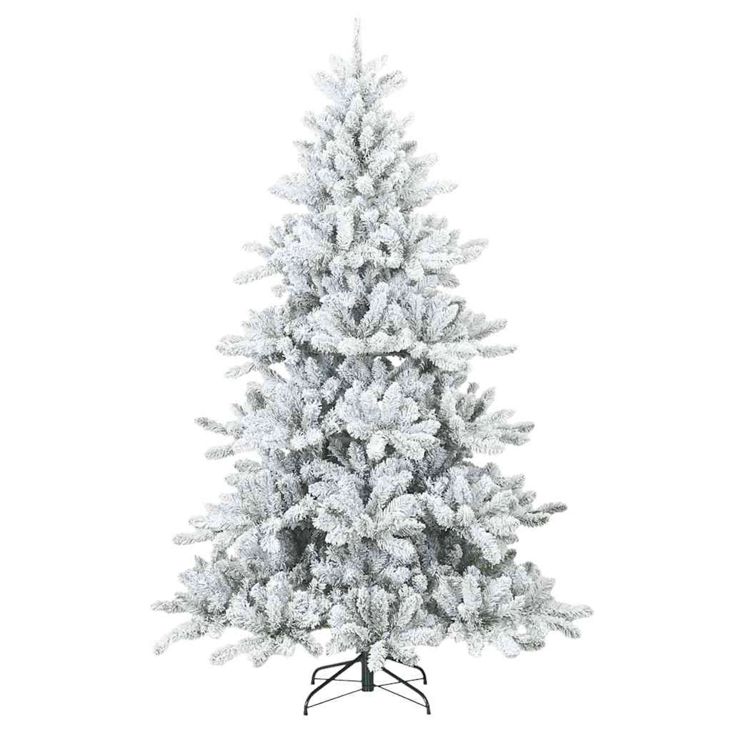 vidaXL Künstlicher Scharnier-Weihnachtsbaum Shneebedeckt Weiß 180 cm 42019328