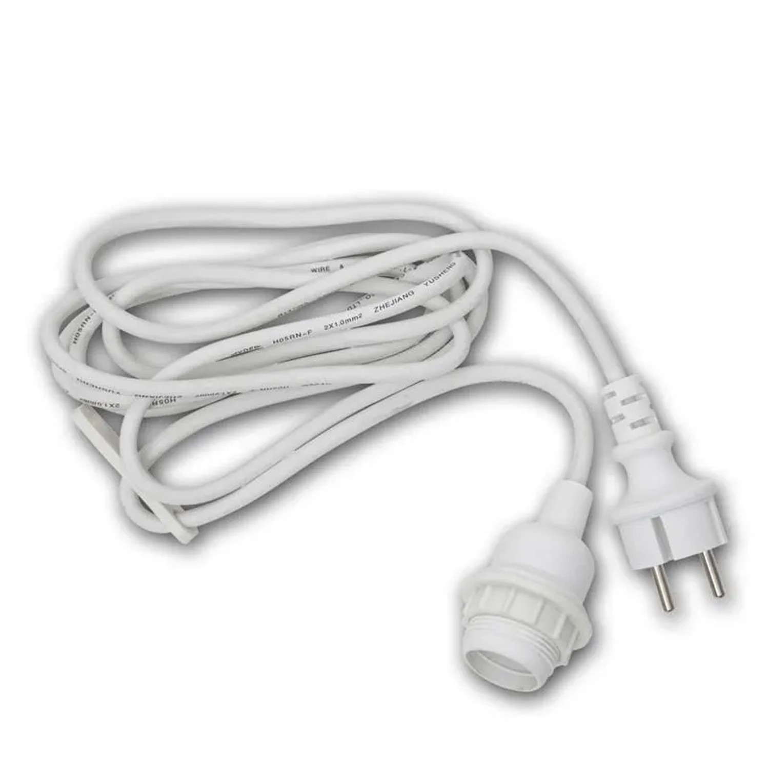 Star Trading E27-Fassung 25m Gummi-Kabel Weiß IP44 Outdoor
