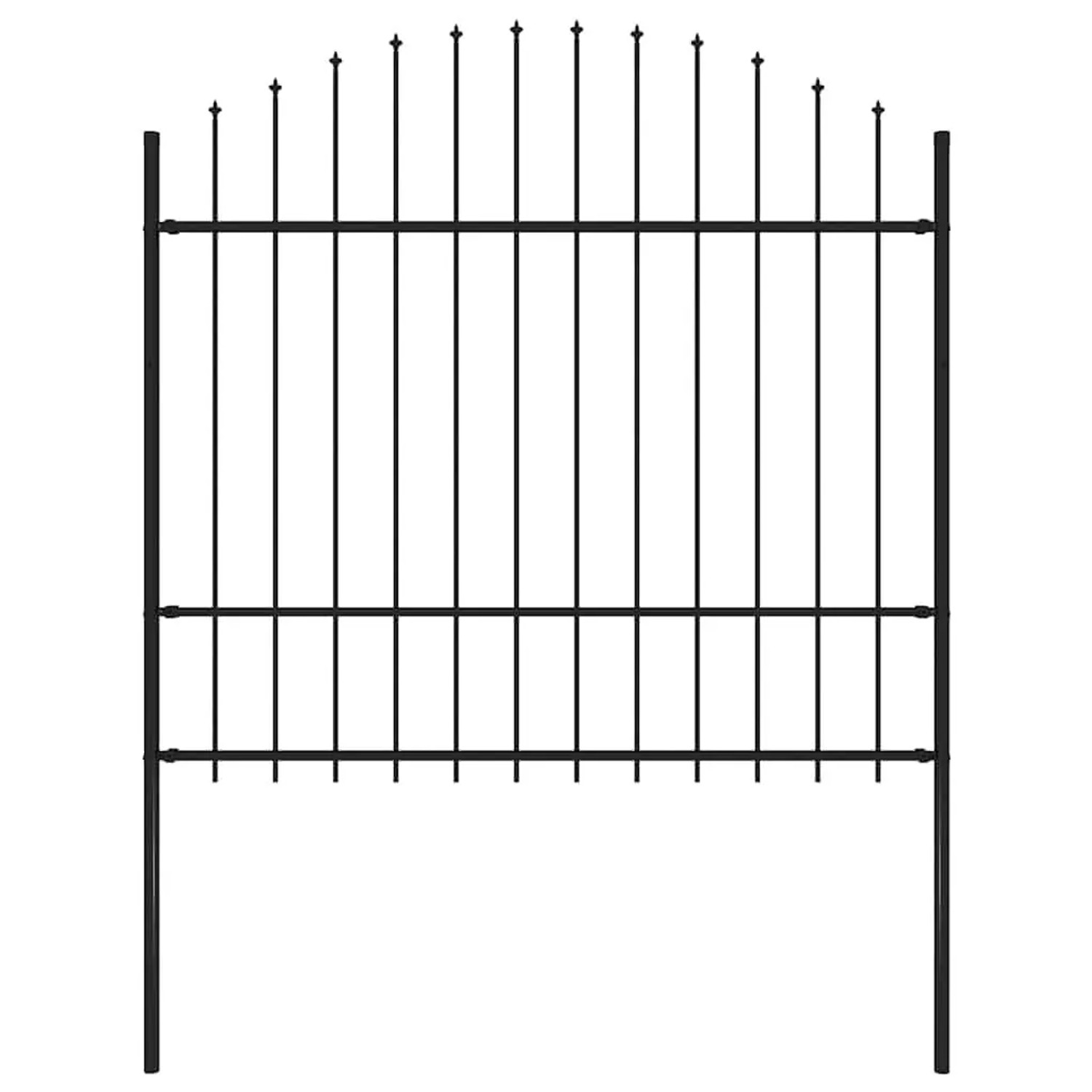vidaXL Gartenzaun mit Speerspitze Stahl 181 x 175 cm Schwarz 144944 günstig online kaufen