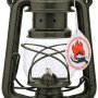 Feuerhand Sturmlaterne Baby Special in Olivgrün, eine zuverlässige Lichtquelle für Camping und Outdoor.