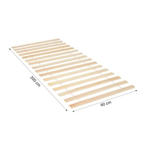 Homestyle4u Lattenrost 90x200 cm Rollrost Holz Kiefer Naturbelassen 1806