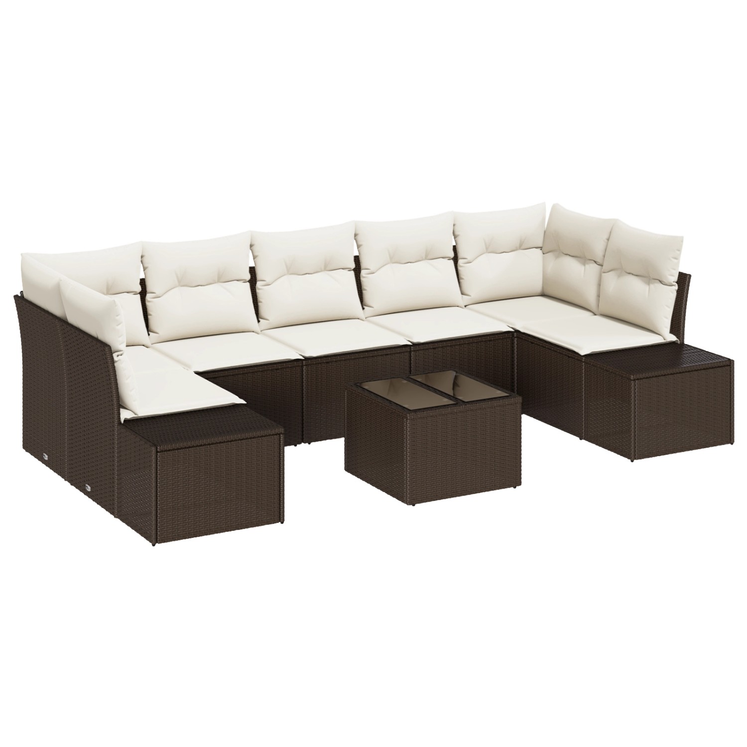 vidaXL Garten-Sofa-Set 8-Tlg Braun Poly Rattan 3346978 günstig online kaufen