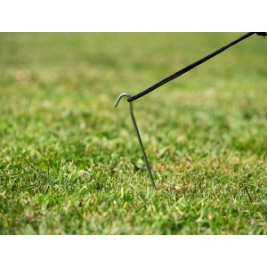 Calima Zelthering, 24 cm, verzinkt, im Gras befestigt.