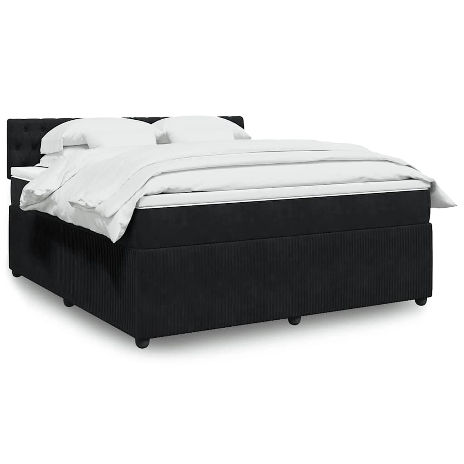 vidaXL Boxspringbett mit Matratze Schwarz 180x200 cm Samt 3290114 günstig online kaufen