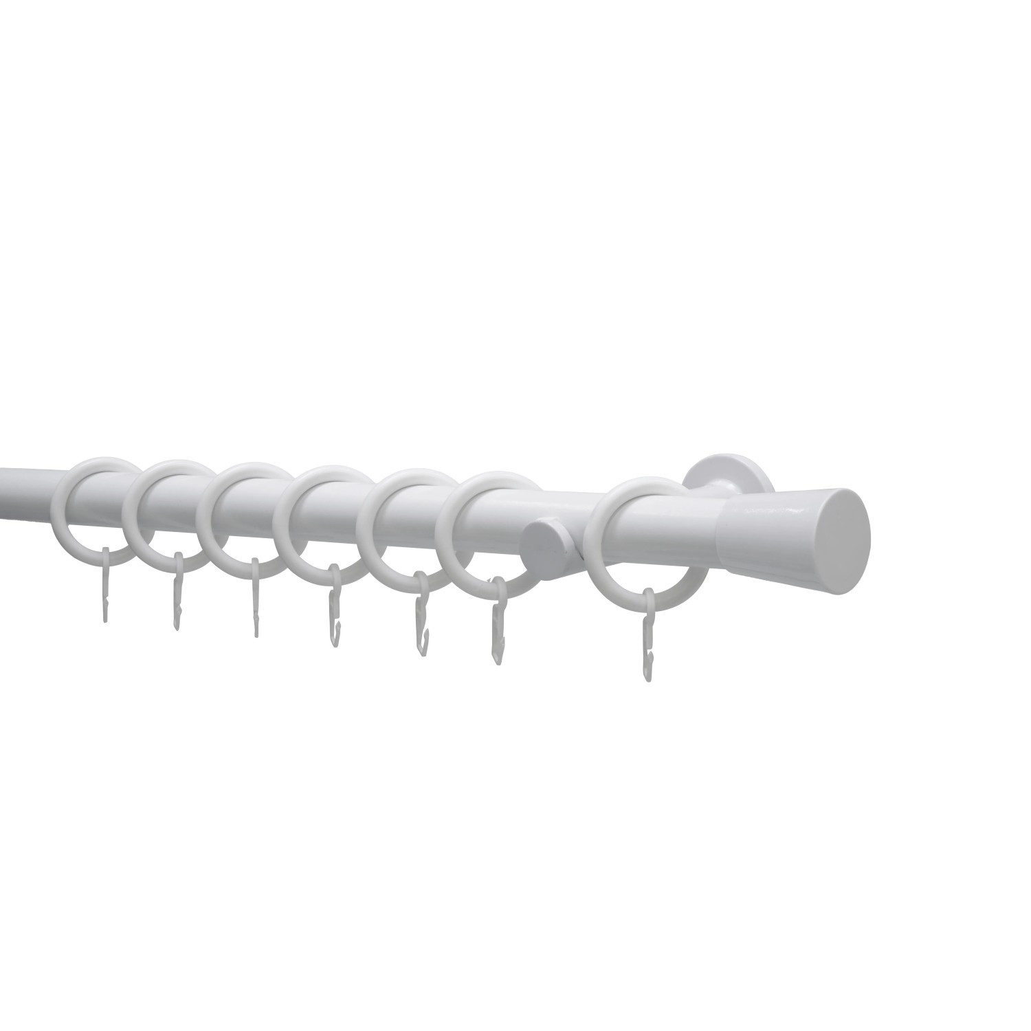 Gardinia Gardinenstangen-Set Korfu, Ø 28 mm, 160 cm, Weiß, mit Ringen und Endstücken.