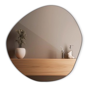 Tulup Wandspiegel, asymmetrisch, 86,2x86,9 cm. Dekorativer Spiegel für Wohnzimmer.