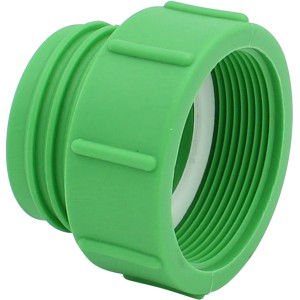 Grüner Adapter für IBC DN 50, Fein- auf Grobgewinde für Regentonnen Zubehör.