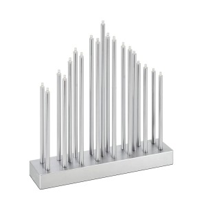 Titanfarbene Dapo Stimmungsleuchte Pyramide mit 19 LED-Stäben, batteriebetrieben.