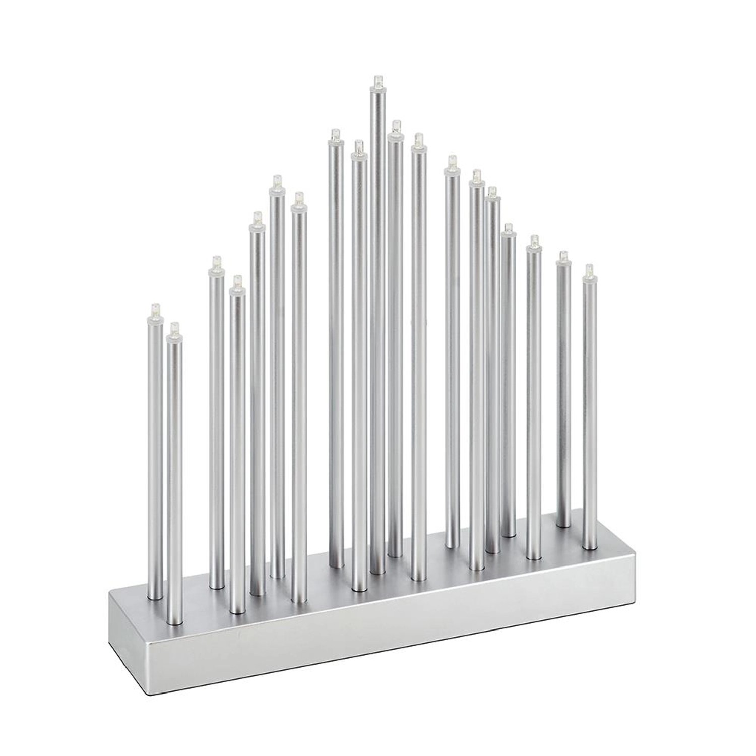 Dapo Stimmungsleuchte Pyramide 19-Flammig Titanfarben Batteriebetrieben günstig online kaufen