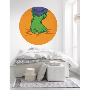 Selbstklebende Komar Vliesfototapete: Hulk's Fuß im Pop Art Design, Durchmesser 125 cm.