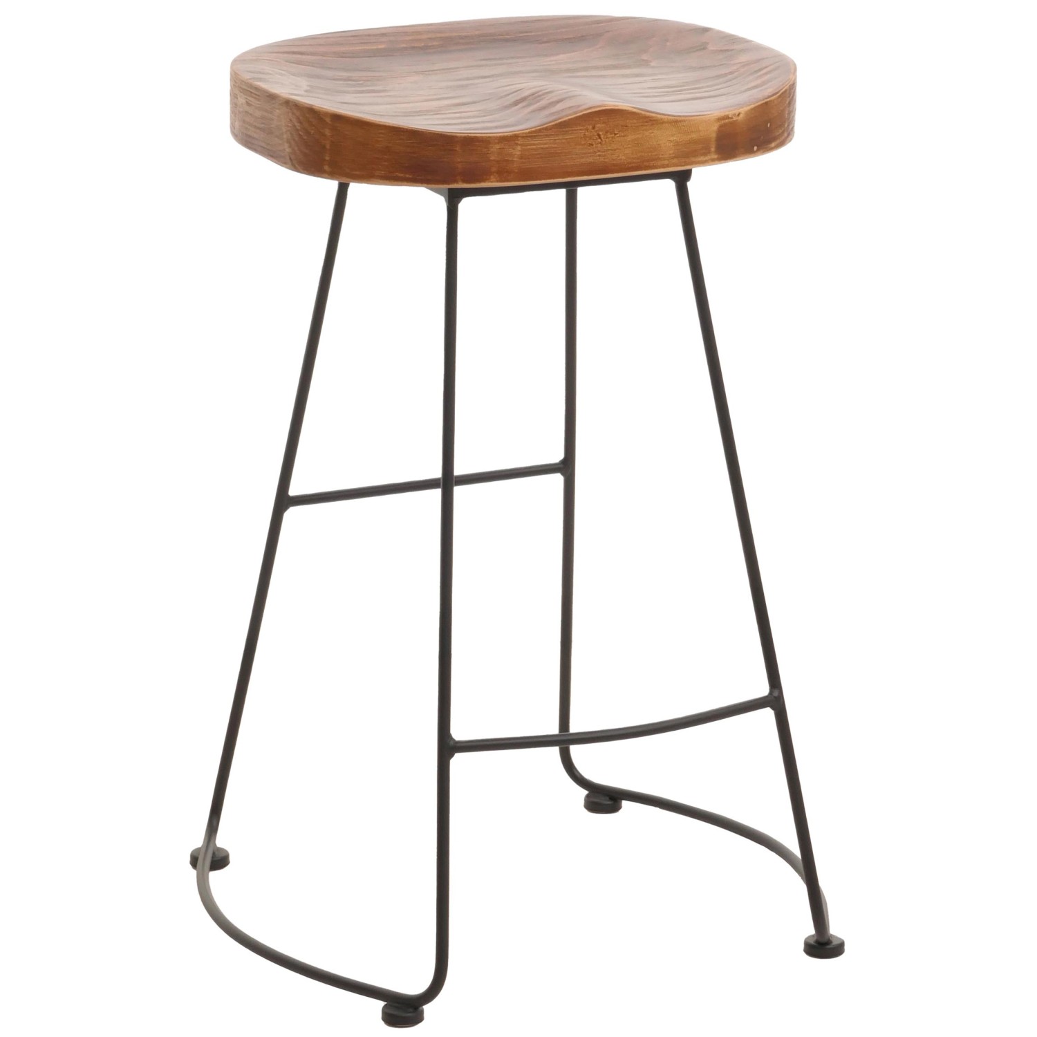 PROREGAL Barhocker Sitzhöhe 68cm Fußablage Industrial Metall Massiv-Holz 3D günstig online kaufen