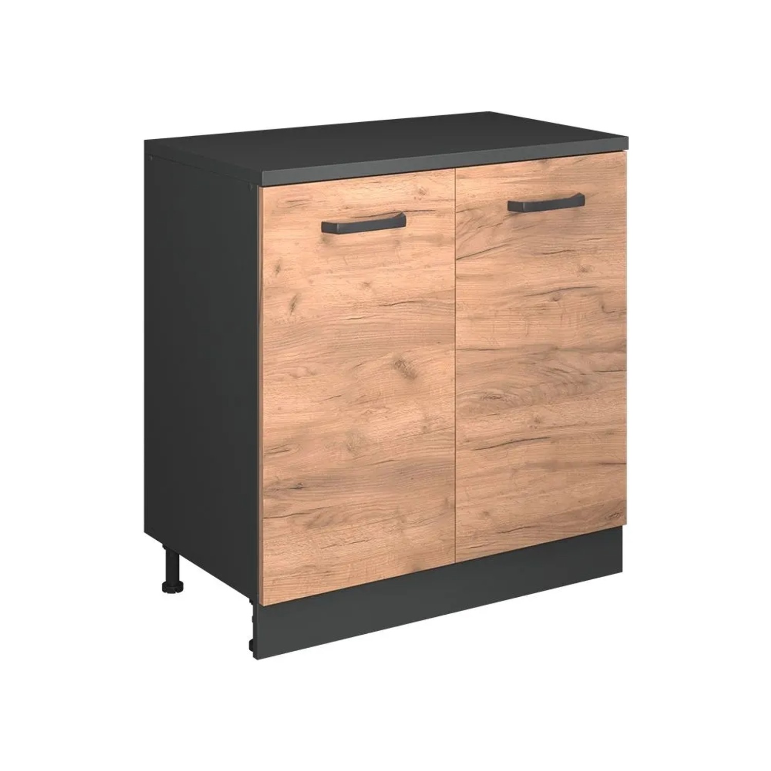 Vicco Küchenschrank für Dachschrägen R-Line Goldkraft Eiche 80 x 84 ohne Schräge mit 2 Türen Art Nr 61790