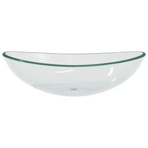 Transparentes vidaXL Waschbecken aus Hartglas, ovale Form, für Bad und WC.