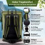 SCANDIC NATURE Rucksack Pioneer 35L oliv, Rückseite. Gepolsterte Gurte, atmungsaktives Rückenpanel, Brust- & Hüftgurt für Tragekomfort. Outdoor Rucksack.