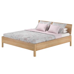 Metallfreies Doppelbett aus Buchenholz, 180x200 cm, ohne Zubehör.