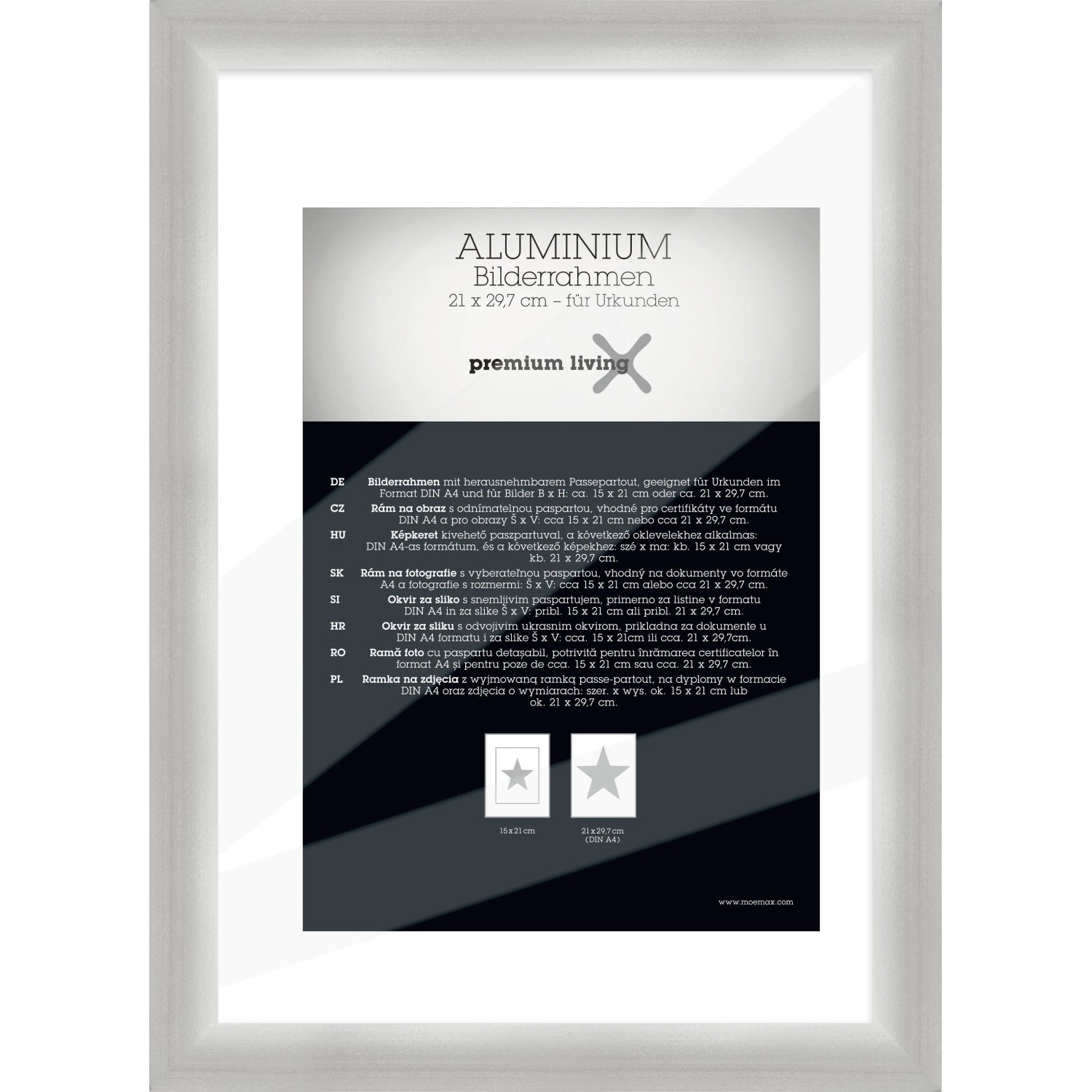 Premium Living Bilderrahmen Aluminium ca. 21x29,7cm
