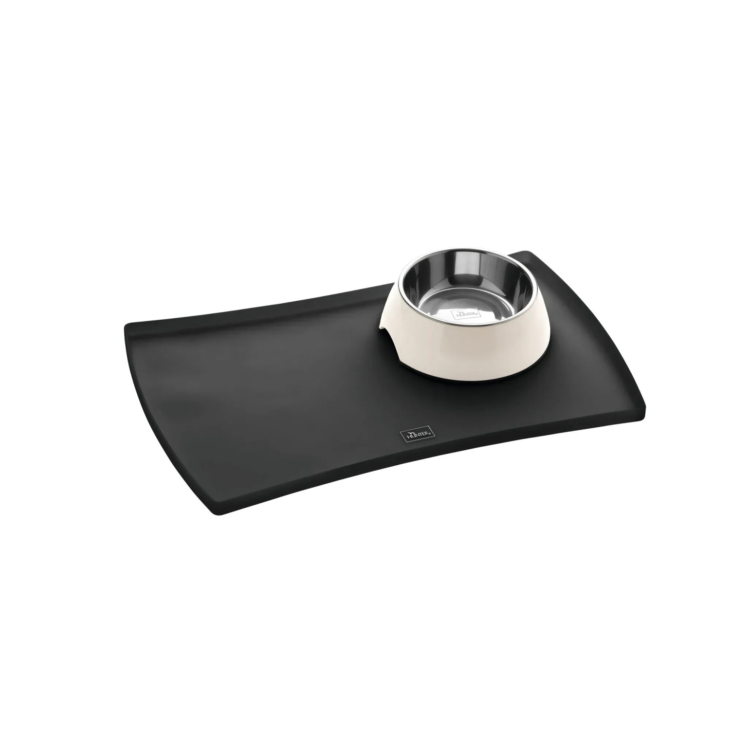 Schwarze Hunter Napfunterlage Selection (60x40 cm) mit Hundenapf.