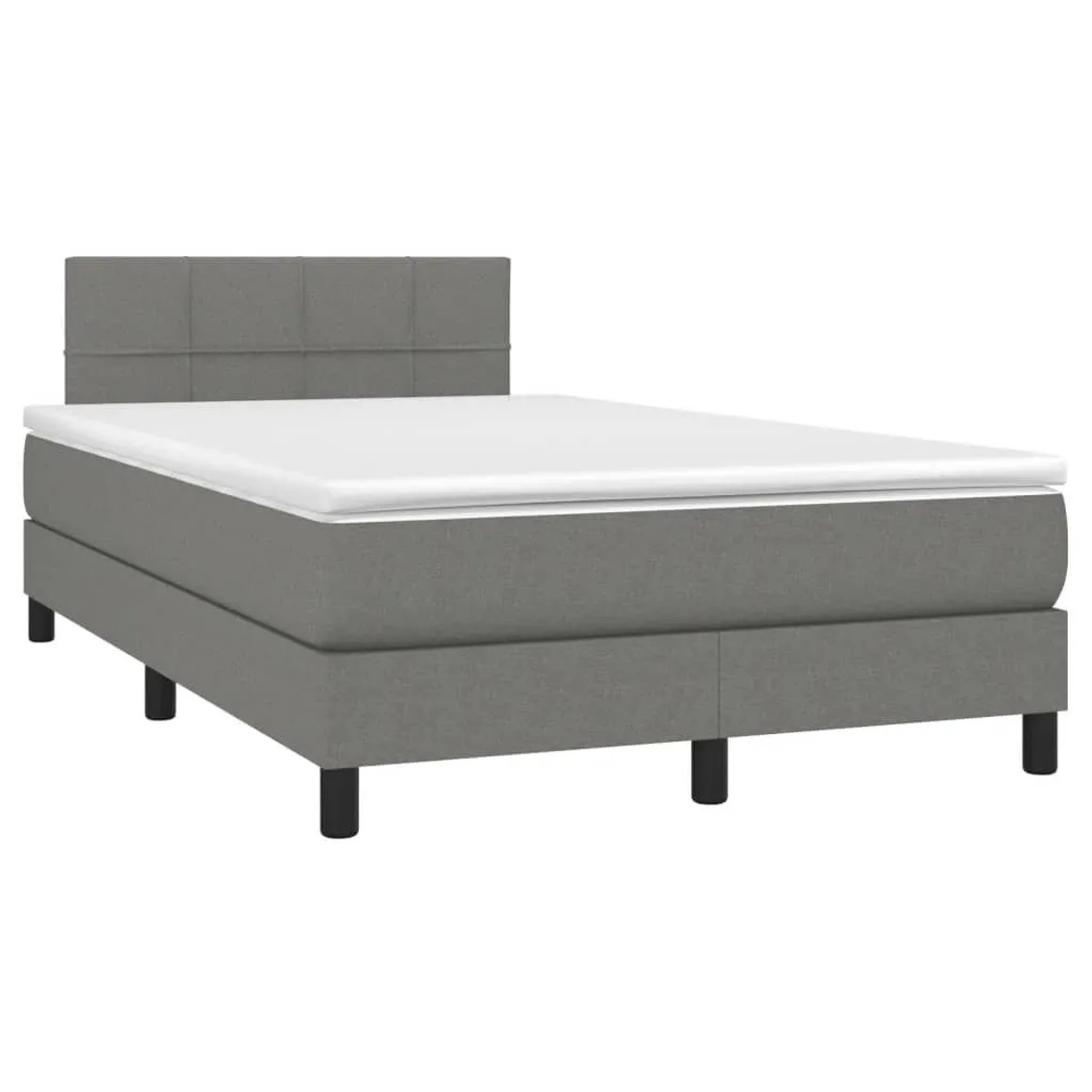 vidaXL Boxspringbett mit Matratze & LED Dunkelgrau 120x190 cm Stoff 3270040 günstig online kaufen