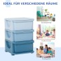 HOMCOM Schubladenschrank für Kinder, blau, mit 3 Schubladen und abgerundeten Kanten.