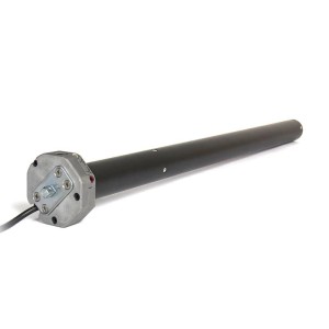 Avosdim Kabelmotor mit Notöffnung, 20 Nm, für Rollladensteuerung. Schwarz, zylindrisch.