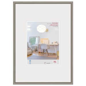 Walther Design Bilderrahmen New Lifestyle, 50x70 cm, Stahl-Optik, mit Kunstglas.