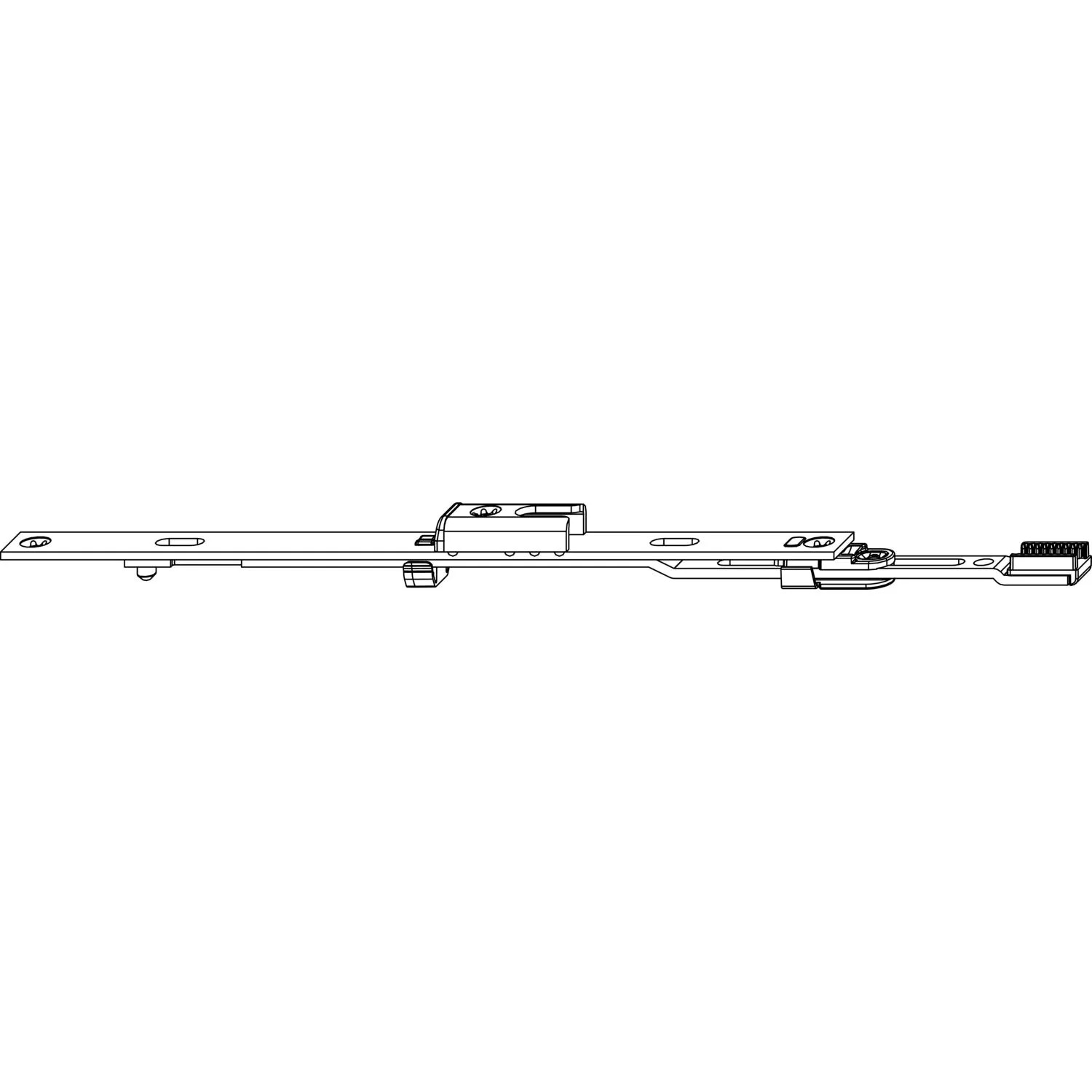 Macomm Stulpverlängerung Stulpflügelgetriebe Beschlagsnut Länge 235mm Silber