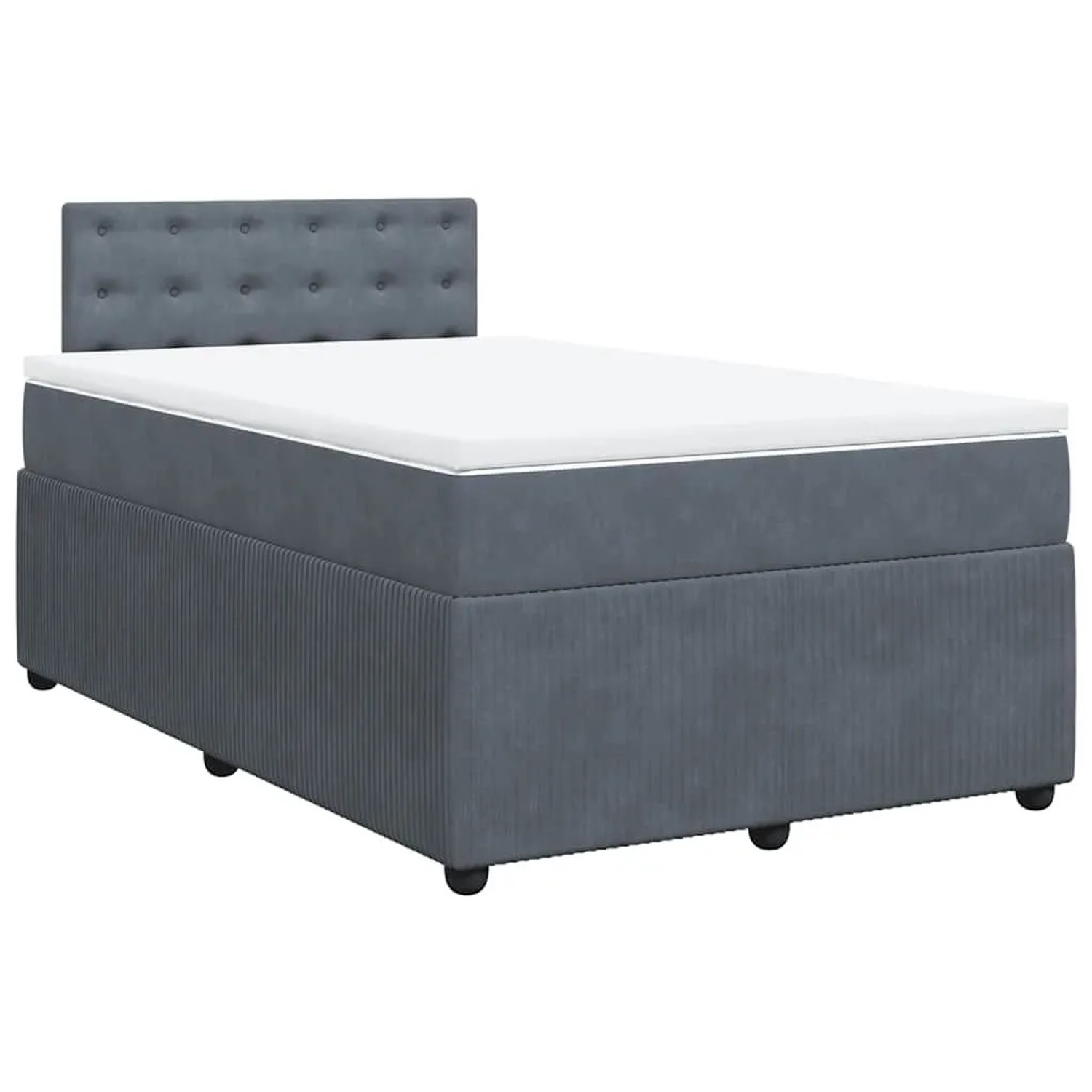 vidaXL Boxspringbett mit Matratze Dunkelgrau 120x200 cm Samt 3290023 günstig online kaufen