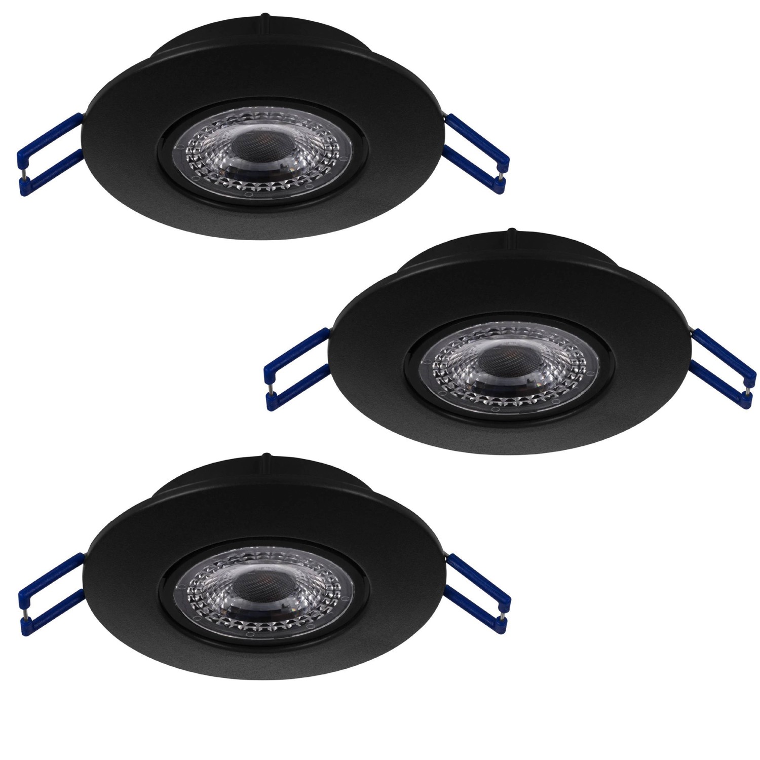 EGLO LED 3er-Set Einbauleuchten ZUJAR Schwarz Ø 90mm 3x3,4Watt 3000K günstig online kaufen
