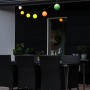 Konstsmide LED-Lichterkette Globe Pastell, 10 Leuchten, Dimmer, wetterfest für Außen-Dekoration.