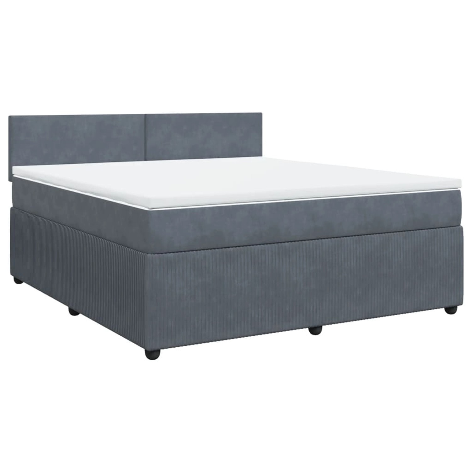 vidaXL Boxspringbett mit Matratze Dunkelgrau 180x200 cm Samt2104262 günstig online kaufen